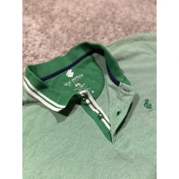 Rocawear Classic Polo Shirt Men's SZ 3XL Green Embroidered Logo - Picture 6 of 10